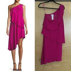 Milly Pink Size 12 $300 Spandex Silk Cocktail Dress on Queenly