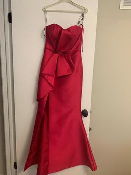 Blush Prom Red Size 4 Side Slit Belt A-line Dress on Queenly