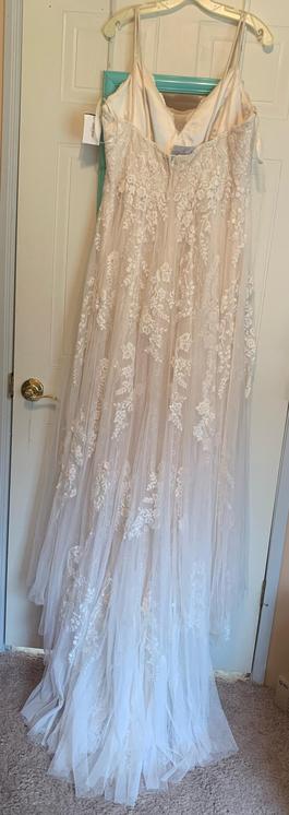 David's Bridal White Size 16 Floor Length Plus Size Train Dress on Queenly