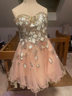 Blush prom by Alexia Pink Size 4 Midi Strapless Cocktail Ball gown on Queenly