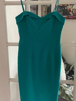 Black Halo Blue Size 4 $300 Teal Interview Cocktail Dress on Queenly