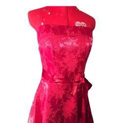 B. Darlin Red Size 10 Pattern Strapless Cocktail Dress on Queenly