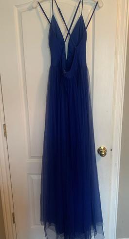 Emerald Sundae Blue Size 6 Pageant Spaghetti Strap Plunge Prom Side slit Dress on Queenly