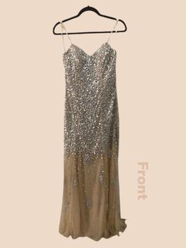 Jovani Nude Size 12 Sweetheart Pageant Floor Length Straight Dress on Queenly