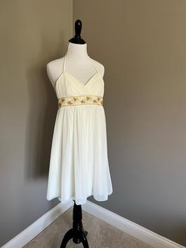 Jodi Kristopher White Size 0 Bridal Shower Midi Cocktail Dress on Queenly