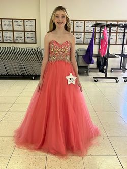 Tiffany Designs Pink Size 0 Pageant Strapless Ball gown on Queenly