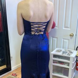 Sherri Hill Blue Size 00 $300 Floor Length Lace Mermaid Dress on Queenly