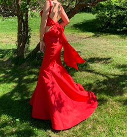 Sherri Hill Red Size 00 Floral Lace Military Floor Length Mermaid Dress on Queenly