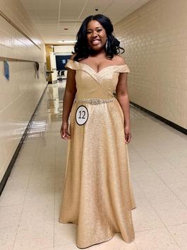 Gold Size 12 Ball gown on Queenly