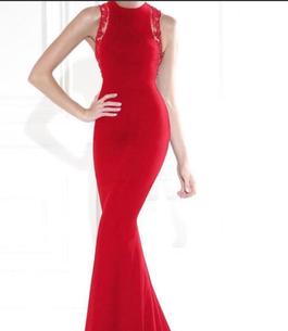 Tarik Ediz Red Size 8 Black Tie Floor Length A-line Dress on Queenly