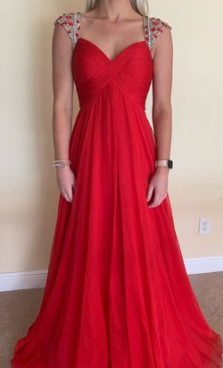Sherri Hill Red Size 2 Tall Height Black Tie A-line Dress on Queenly