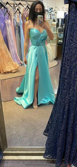 Sherri Hill Light Blue Size 6 Floor Length Pageant Train Dress on Queenly