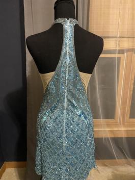 Sherri Hill Blue Size 6 Summer Euphoria Fully-beaded Cocktail Dress on Queenly
