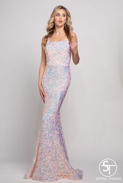 Style 3014 Sophia Thomas Pink Size 2 Tall Height $300 Side slit Dress on Queenly