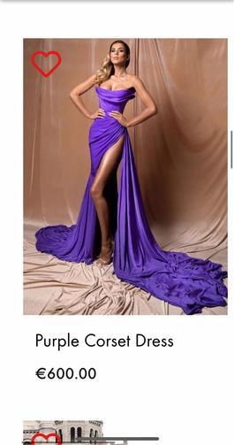 Albina Dyla Purple Size 6 Corset Prom Overskirt Side slit Dress on Queenly