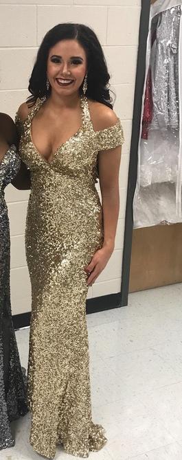 Sherri Hill Gold Size 2 Jewelled Mermaid Dress on Queenly