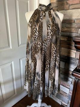 Joseph Ribkoff Nude Size 8 Print Straight Dress on Queenly