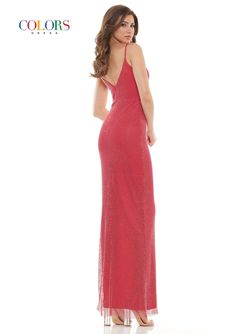 Style 2459 Colors Silver Size 6 Flare Plunge Euphoria Side slit Dress on Queenly