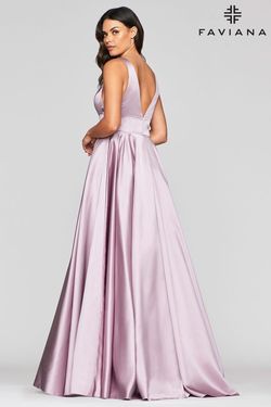 Style S10474 Faviana Purple Size 8 Pockets Tall Height Bridesmaid V Neck Lavender A-line Dress on Queenly
