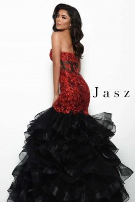 Style 7025 Jasz Couture Black  Size 4 Corset Mermaid Dress on Queenly