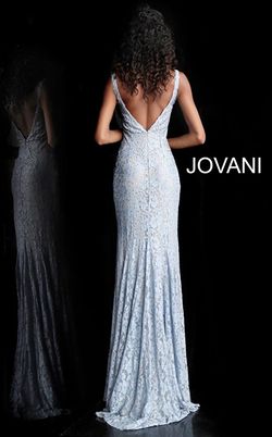 Style 48994 Jovani White Size 10 Plunge V Neck Fitted Sequin Sheer Straight Dress on Queenly