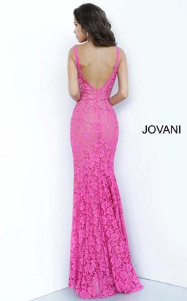 Style 48994 Jovani Pink Size 2 V Neck Sequin Straight Dress on Queenly