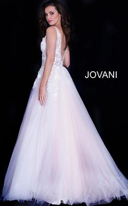 Style 55634 Jovani White Size 6 Pageant Cotillion Ball gown on Queenly