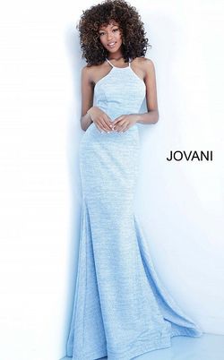 Style 1139 Jovani Blue Size 2 Floor Length Pageant Mermaid Dress on Queenly