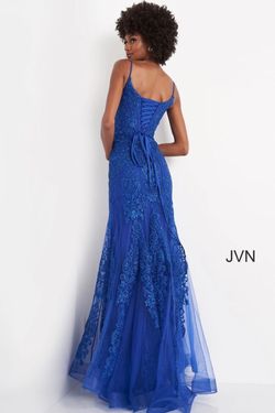 Style JVN02012 Jovani Blue Size 10 Tall Height Pageant Straight Dress on Queenly