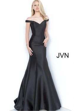 Style JVN3245 Jovani Black  Size 2 Pageant Wedding Guest Floor Length Mermaid Dress on Queenly