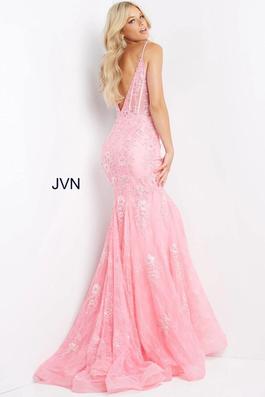Style JVN06475 Jovani Hot Pink Size 0 Floral Mermaid Dress on Queenly