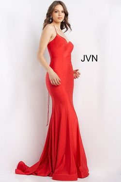 Style JVN07643 Jovani Red Size 12 Military Cut Out Mermaid Dress on Queenly