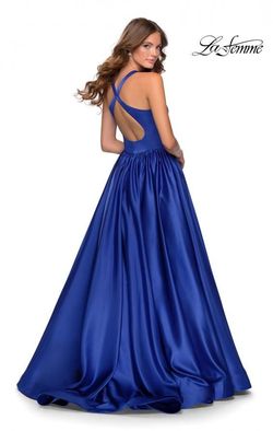 Style 28281 La Femme White Size 2 Prom Sorority Formal Boat Neck A-line Dress on Queenly