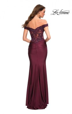 Style 30741 La Femme Red Size 4 Military Floor Length Mermaid Dress on Queenly