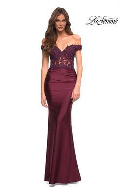 Style 30741 La Femme Red Size 4 Floor Length Mermaid Dress on Queenly