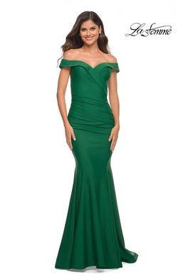 Style 30736 La Femme Green Size 12 Emerald $300 Mermaid Dress on Queenly