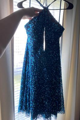 Ashley Lauren Blue Size 12 Midi $300 Cocktail Dress on Queenly