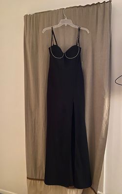 Windsor Black Size 2 Euphoria Floor Length Sequin Side slit Dress on Queenly