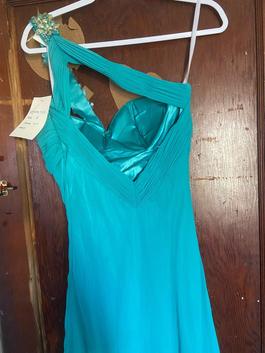 Cinderella Blue Size 6 Teal Prom Black Tie Straight Dress on Queenly