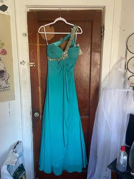 Cinderella Blue Size 6 Teal Prom Black Tie Straight Dress on Queenly
