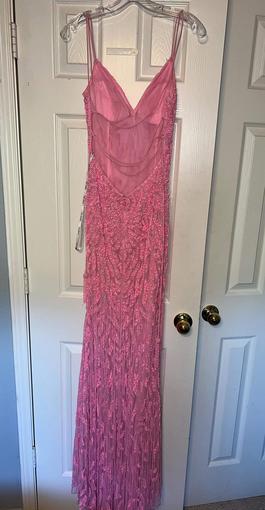 Sherri Hill Pink Size 4 Floor Length Jewelled Sequin Straight Dress on Queenly