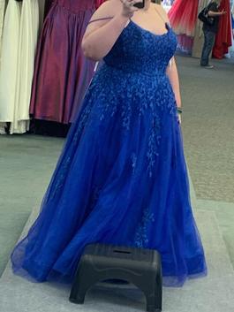 Jovani Royal Blue Size 18 Corset Ball gown on Queenly