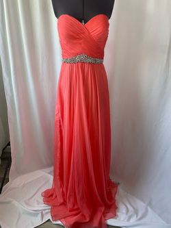 La Femme Orange Size 8 Floor Length Military 50 Off Straight Dress on Queenly