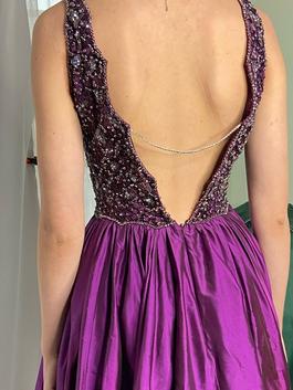 Jovani Purple Size 6 Custom Train Ball gown on Queenly