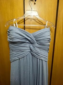 Christina Wu Blue Size 18 Strapless Shiny Straight Dress on Queenly