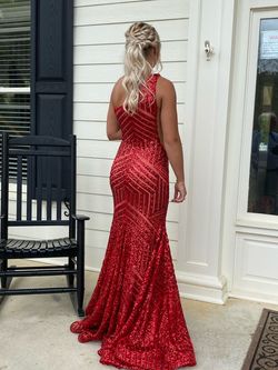Jovani Red Size 4 Black Tie Mermaid Dress on Queenly