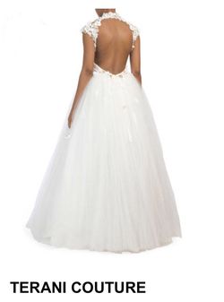 Terani Couture White Size 4 Sequin Bridgerton Ball gown on Queenly