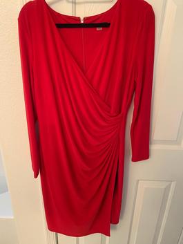 Red Size 14 Side slit Dress on Queenly