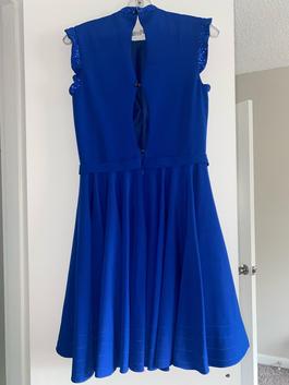 Mac Duggal Blue Size 8 Midi $300 Interview Cocktail Dress on Queenly
