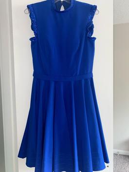 Mac Duggal Blue Size 8 Midi $300 Interview Cocktail Dress on Queenly